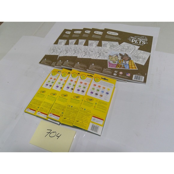 Crayola Coloring Book Colored Pencils Set 5pk Well Dressed Pets Kids New Bulk - Picture 6 of 6